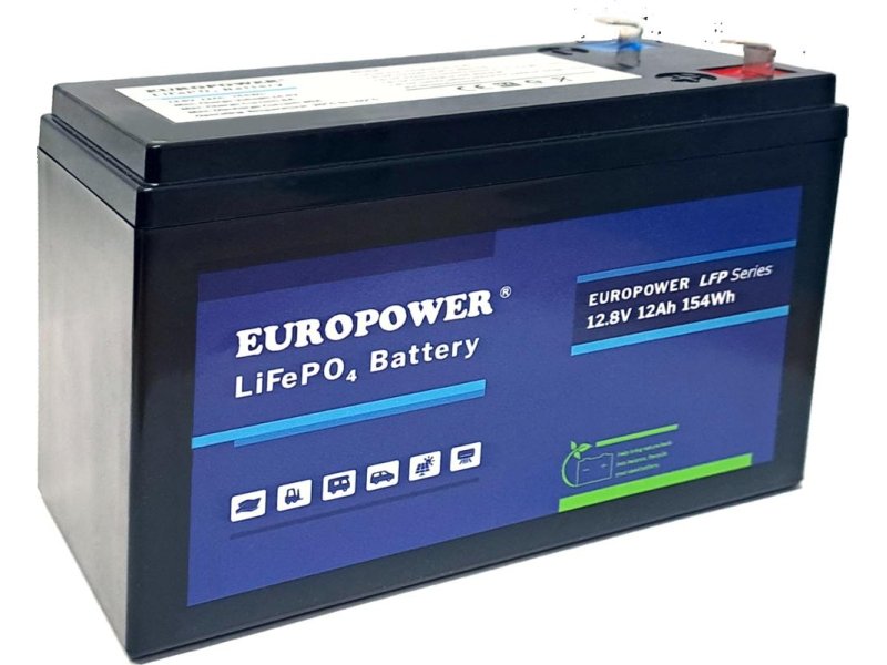 Akumulator LiFePO4 EUROPOWER serii LFP 12,8V 12Ah (Żywotność ~2000 cykli)
