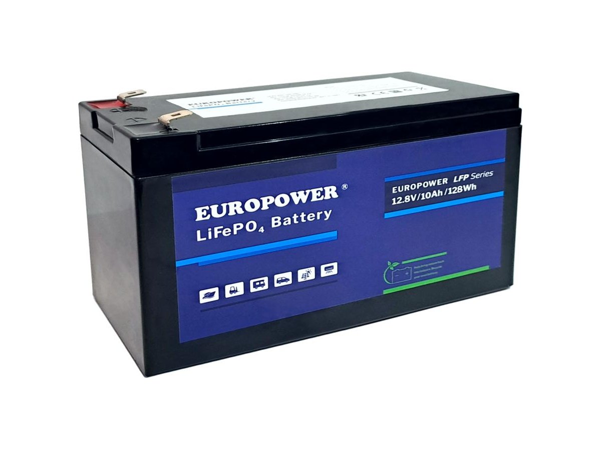 Akumulator LiFePO4 EUROPOWER serii LFP 12,8V 10Ah (Żywotność ~2000 cykli)