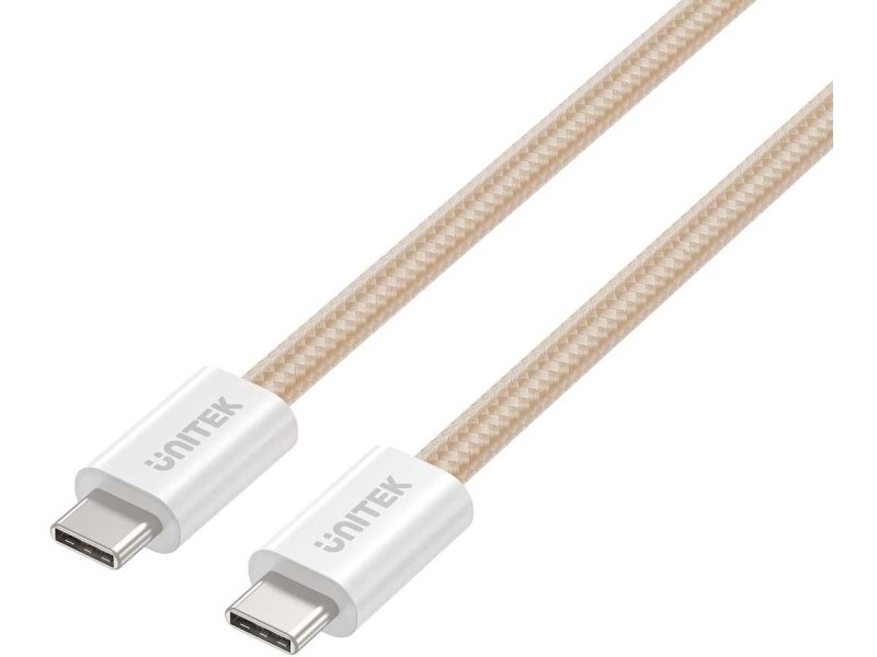 Kabel zwijany magnetycznie Unitek USB C PD 100W beżowy 1m