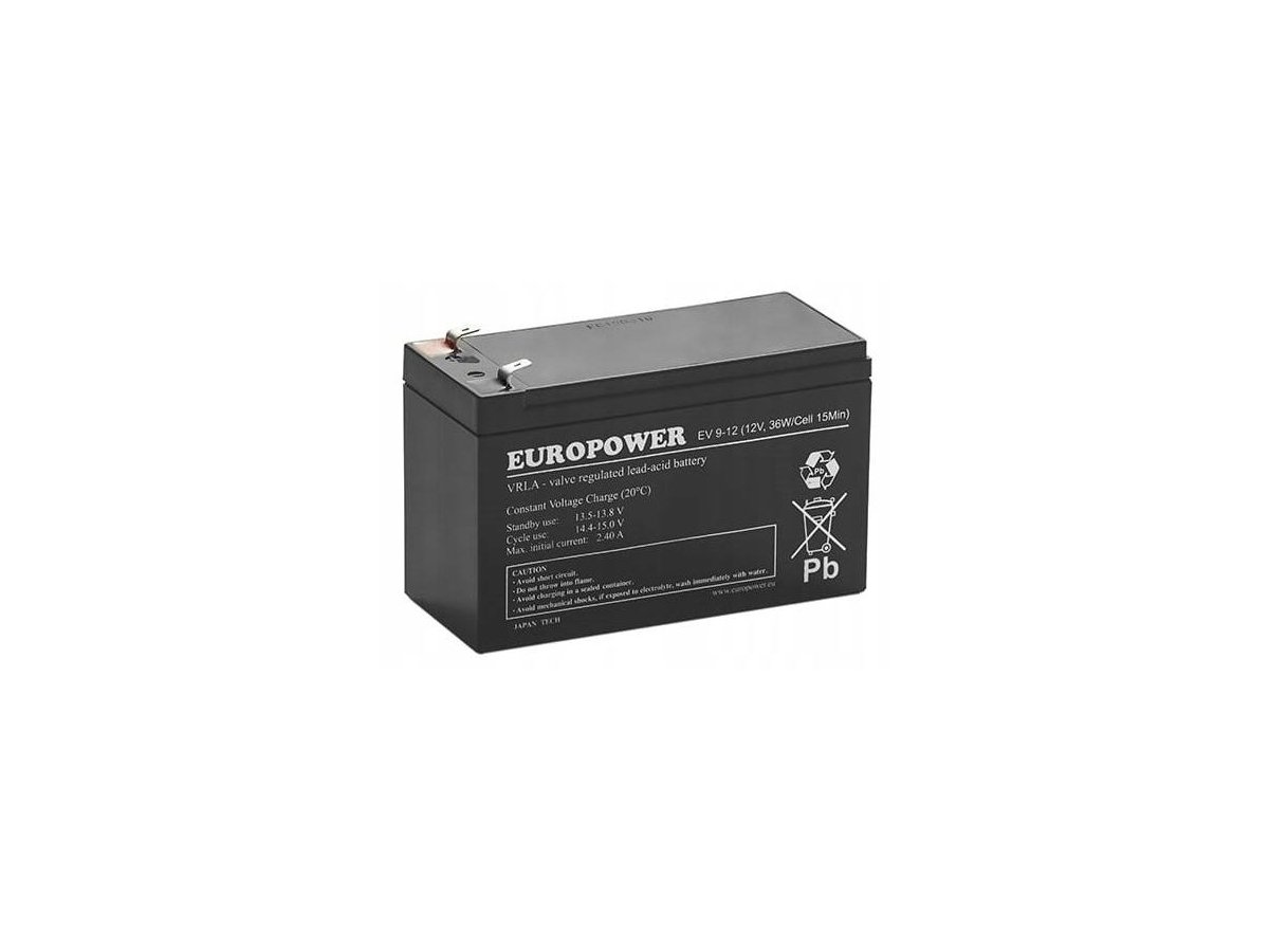 Akumulator AGM EUROPOWER serii EV 12V 8Ah/C10 (Żywotność 6-9 lat) T1