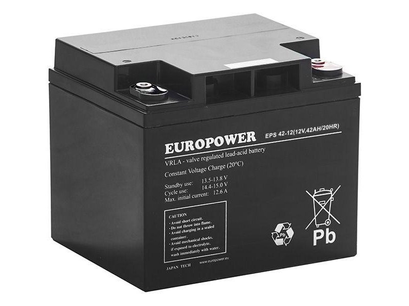 Akumulator AGM EUROPOWER serii EPS 12V 42Ah (Żywotność 8-12 lat)