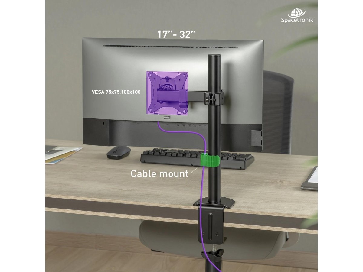 Uchwyt biurkowy przegubowy na 1 monitor Spacetronik SPA-111