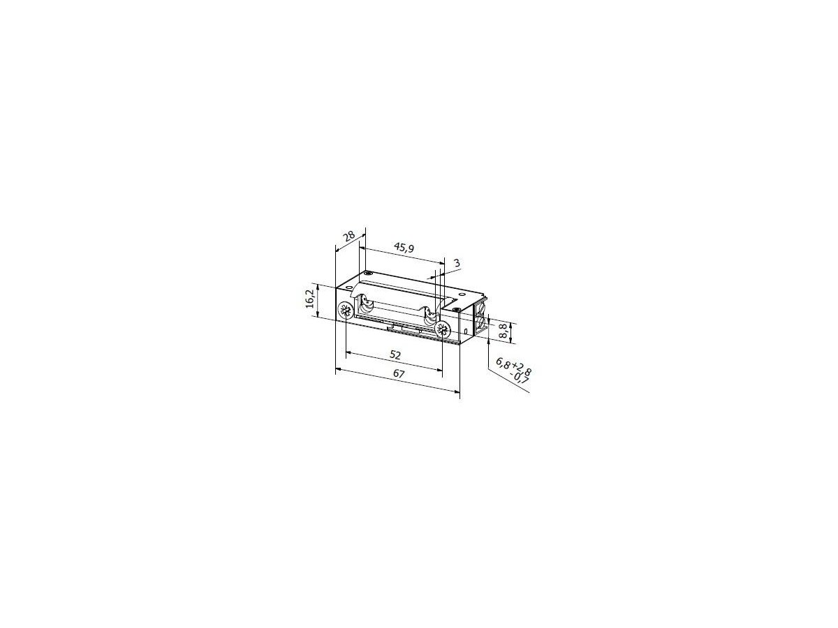 Elektrozaczep HARTTE XS12UW seria XS (R5) 12V AC/DC z wyłącznikiem
