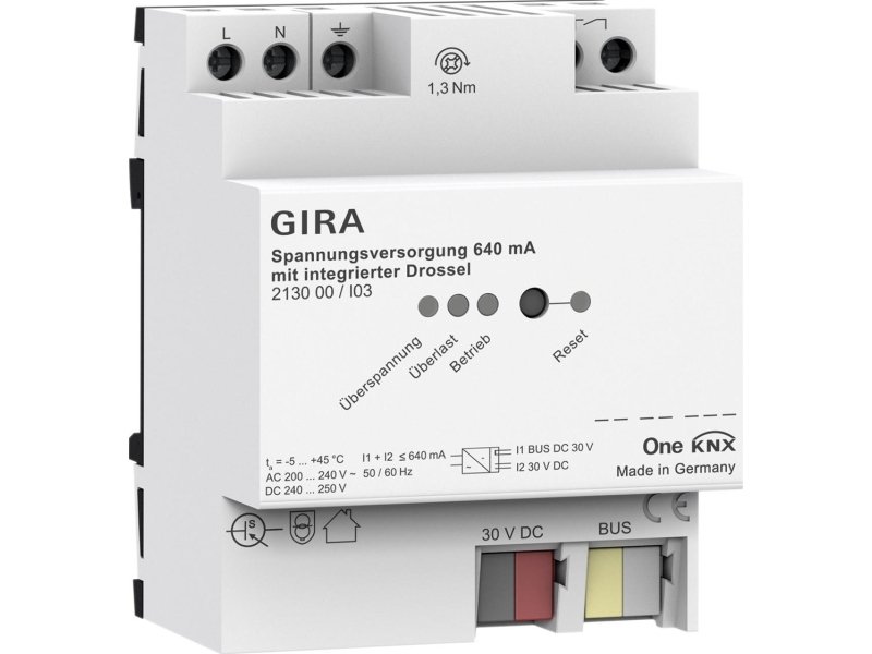GIRA zasilacz 640 mA z dławikiem KNX ONE 213000