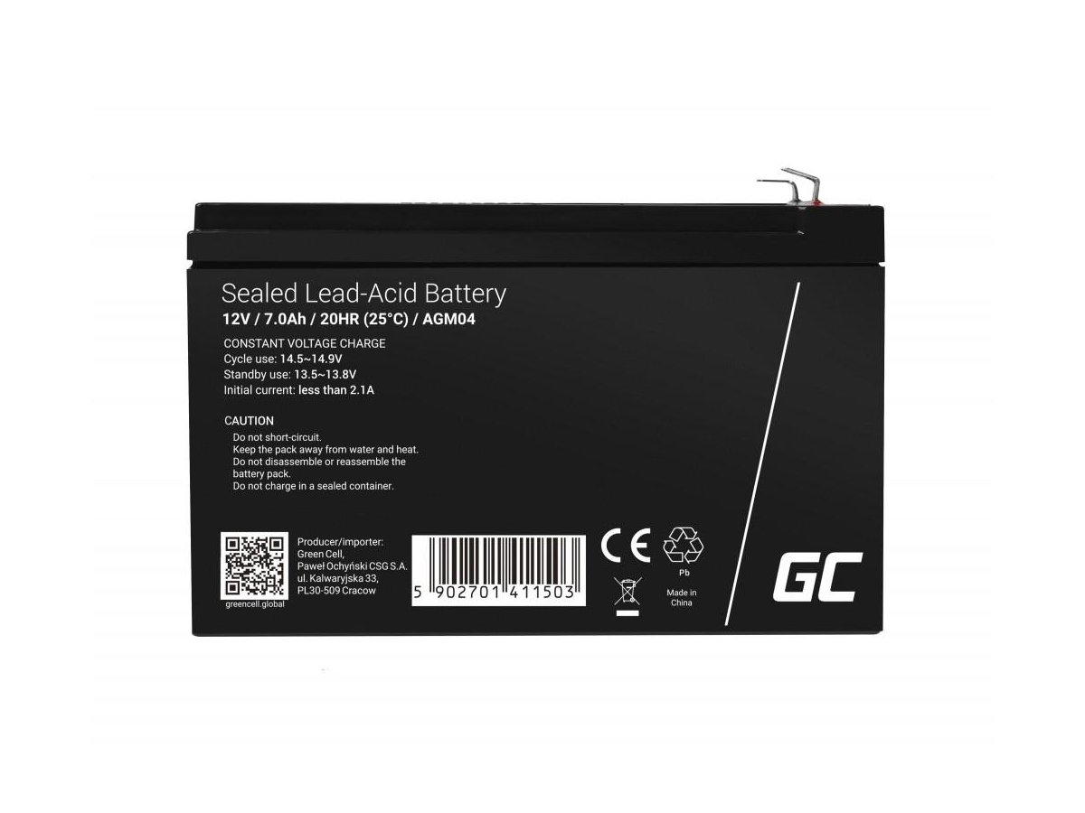 AKUMULATOR AGM Green Cell VRLA 12V 7Ah