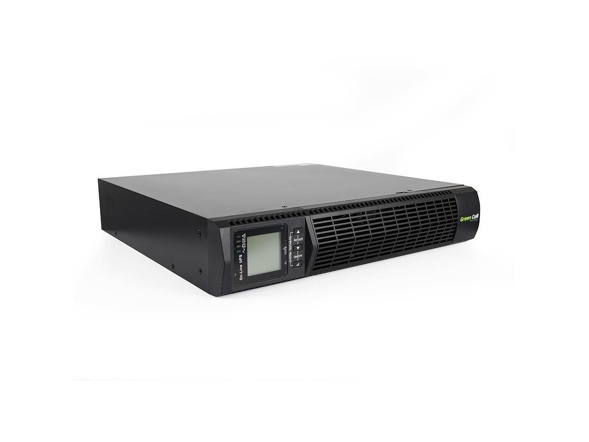UPS ZASILACZ AWARYJNY Green Cell 1000VA 900W DO SZAFY RACK RTII Z WYŚWIETLACZEM LCD UPS13