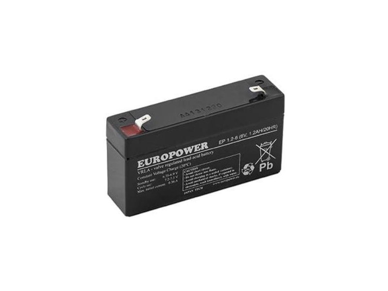 Akumulator AGM EUROPOWER serii EP 6V 1,2Ah (Żywotność 6-9 lat)