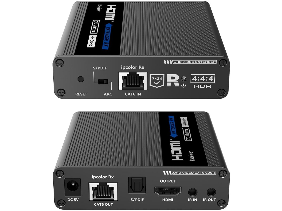 Konwerter HDMI na LAN KASKADA 4K Spacetronik IP SPH-676C - zestaw