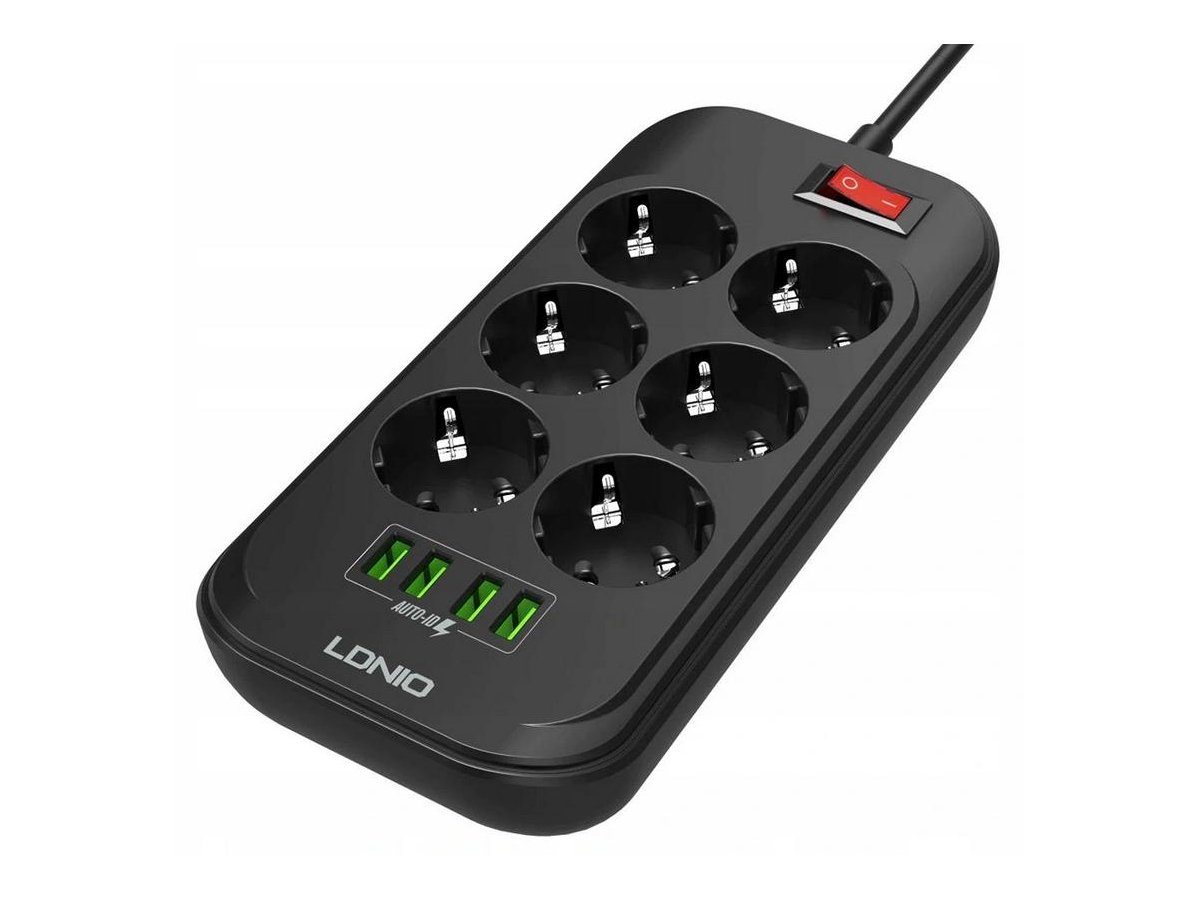 Listwa zasilająca LDNIO SE6403 6 Gniazd + 4x USB Przedłużacz