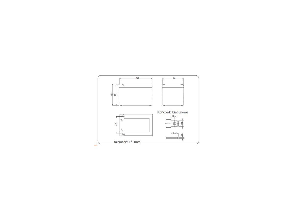 Akumulator AGM ALARMTEC serii BP 12V 12Ah