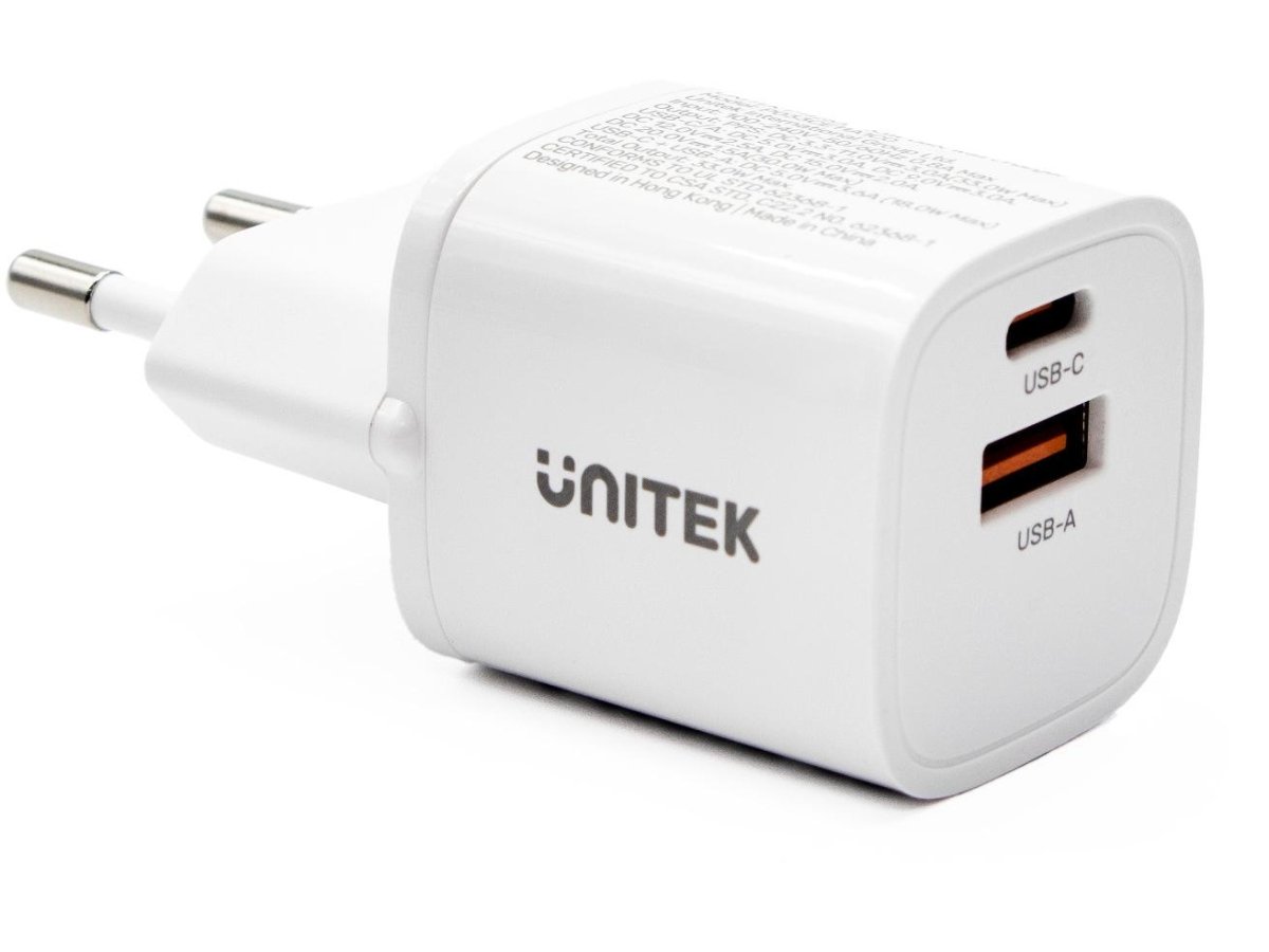 Unitek Ładowarka sieciowa 1x USB-A 1x USB-C QC PC 3.0 33W biała
