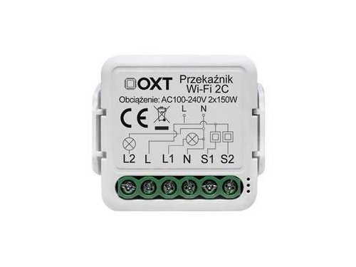 Moduł OXT mini przekaźnik 2 obwody WiFi TUYA