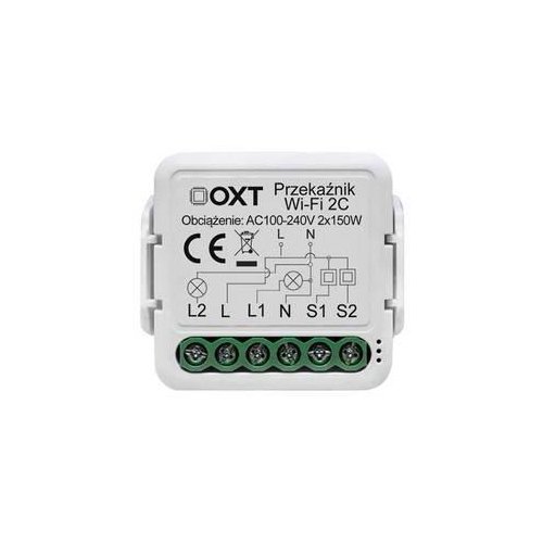 Moduł OXT mini przekaźnik 2 obwody WiFi TUYA