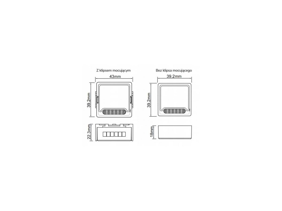 Moduł OXT mini przekaźnik 2 obwody WiFi TUYA