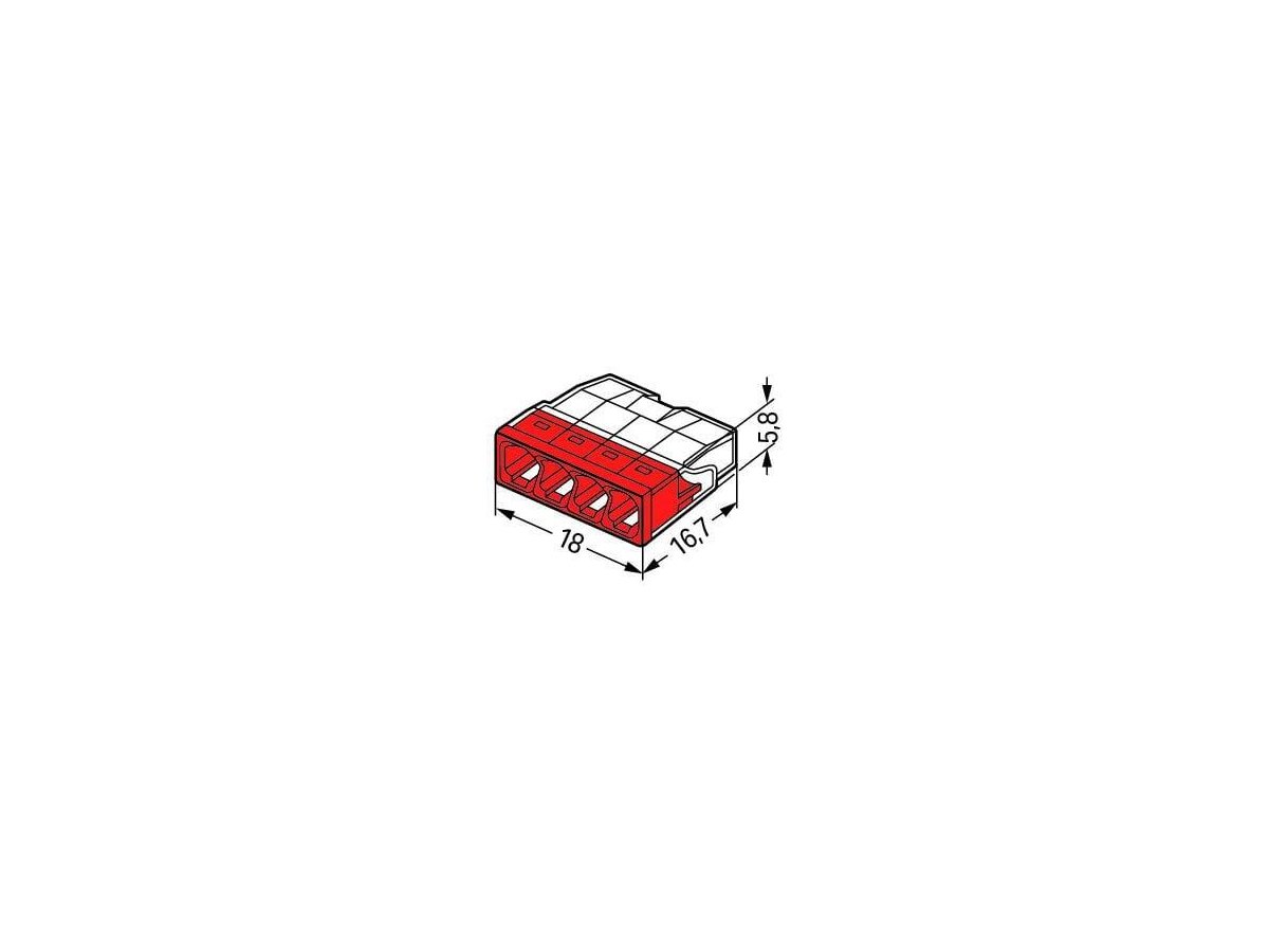 Szybkozłączka DRUT 4x 0,5-2,5mm2 WAGO 2273-204 (Paczka 100szt.)