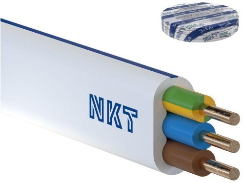 Przewód NKT instal PLUS YDYp 3x1,5 żo biały 450/750V 100m