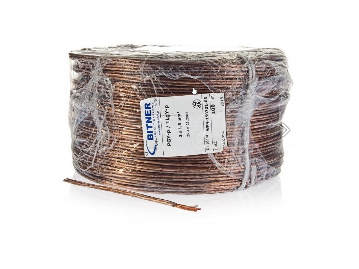 PRZEWÓD GŁOŚNIKOWY BITNER BiTsound PGY-p (TLgY) 2x0,75mm2 ROLKA 100m.