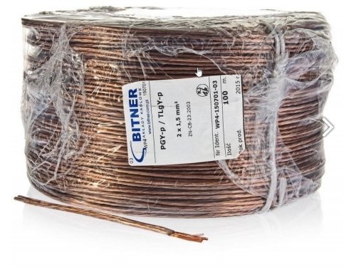 PRZEWÓD GŁOŚNIKOWY BITNER BiTsound PGY-p (TLgY) 2x0,75mm2 ROLKA 100m.
