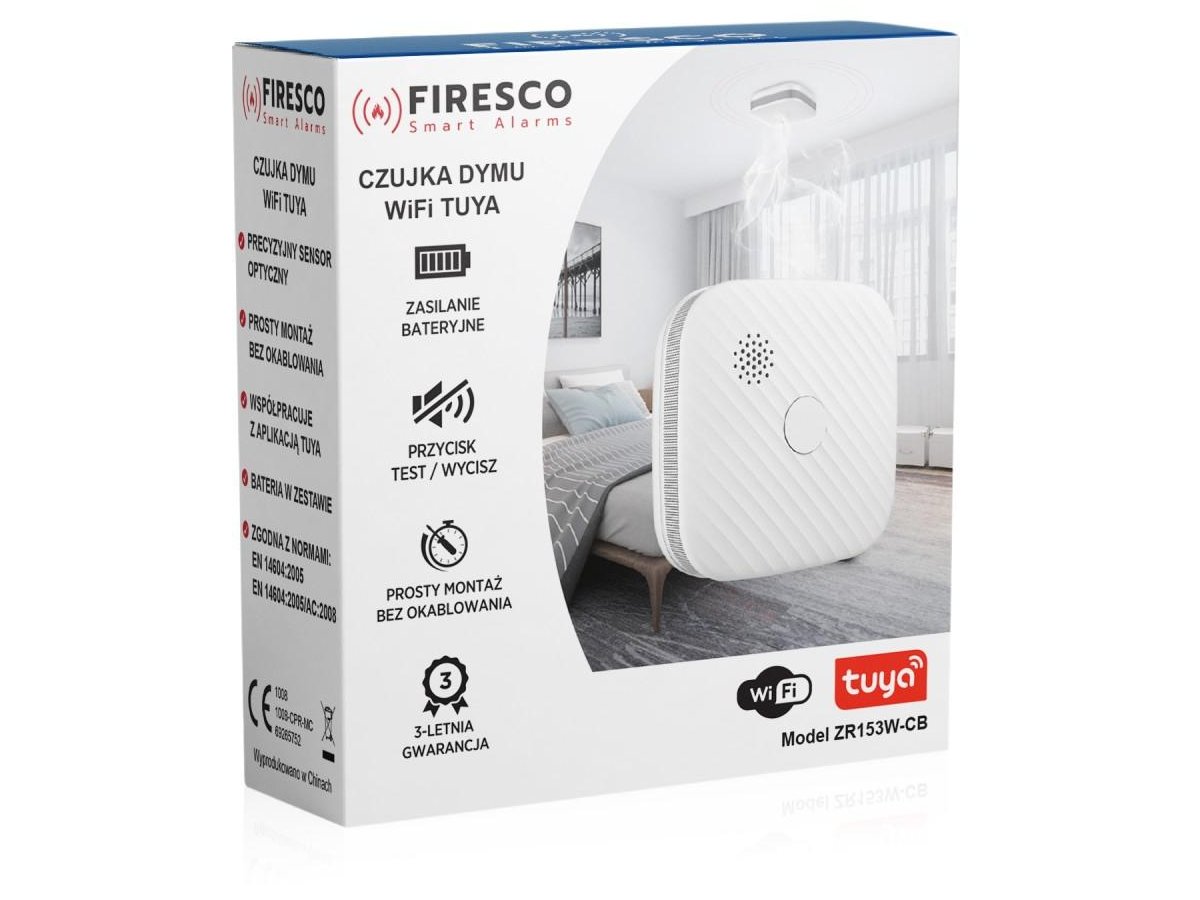 Zestaw czujników FIRESCO czujnik czadu + dymu z WiFi