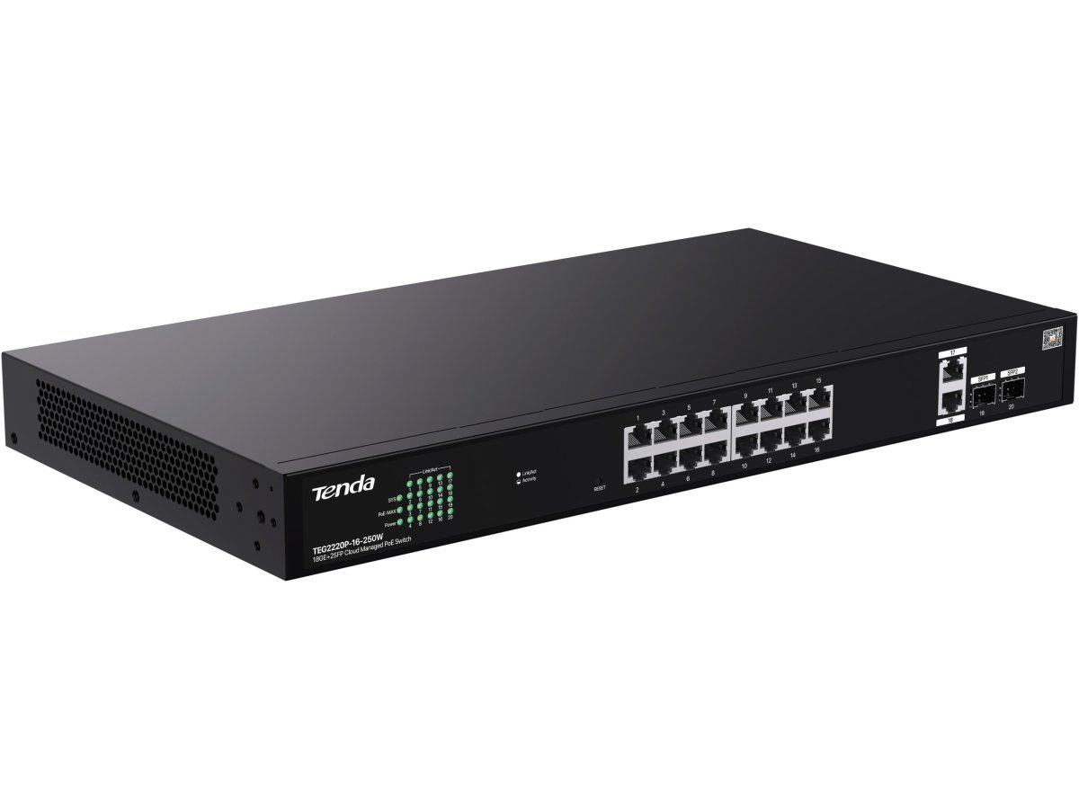 SWITCH POE TENDA TEG2220P-16-250W