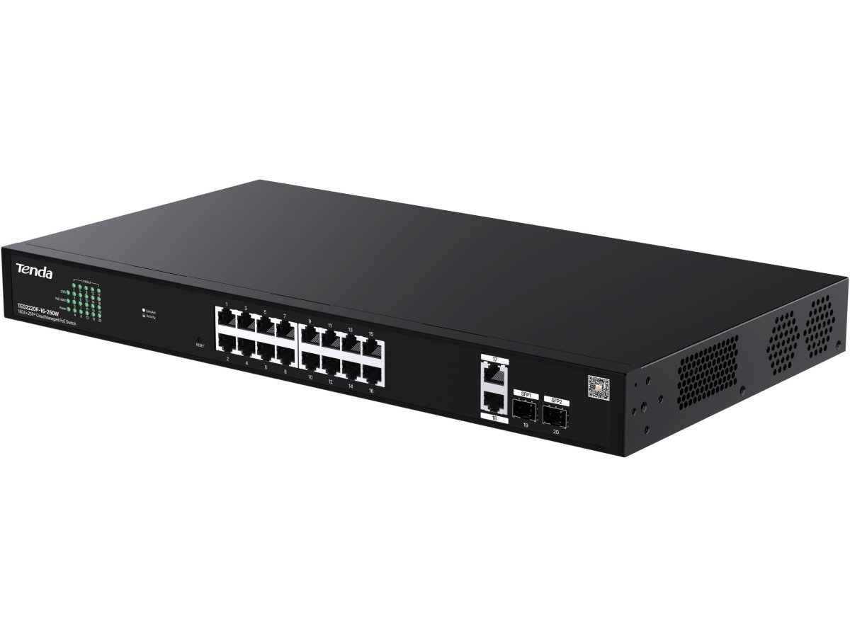 SWITCH POE TENDA TEG2220P-16-250W