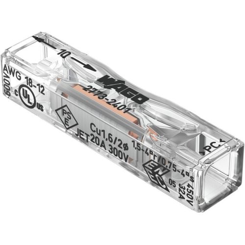 Szybkozłączka przelotowa uniwersalna LINKA/DRUT 2x 0,2-4mm2 WAGO 2773-2401 (Paczka 100szt.)