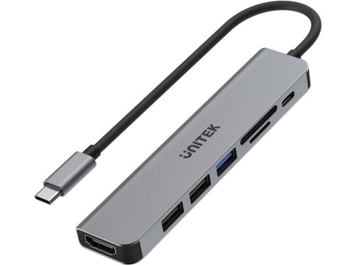 Hub USB Unitek USB-C aluminium 7w1