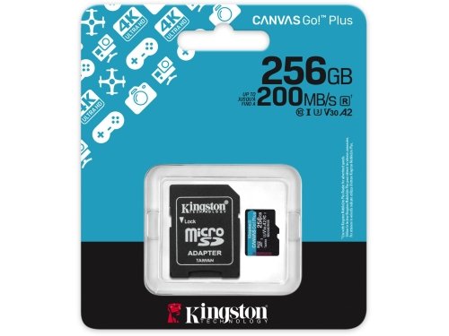 Karta pamięci microSD 256GB Kingston CanvasGo! Plus 200MB/s A2 U3 V30 + adapter
