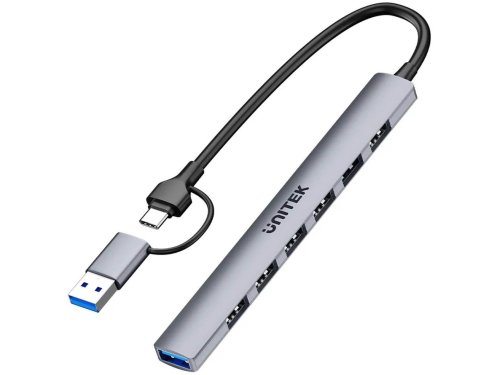 Unitek Hub USB-A/C 7w1 z adapterem