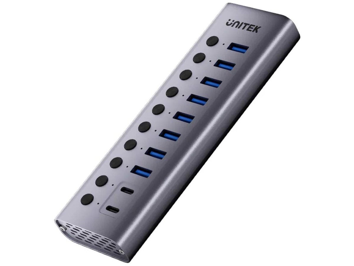 Unitek Hub USB C/USB A 10w1 5Gbps z włącznikami portów
