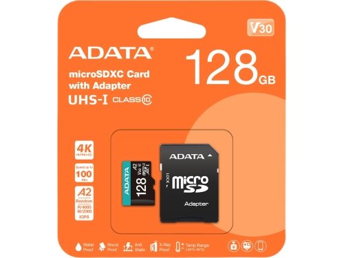Adata Karta pamięci microSD Premier Pro 128 GB UHS1 U3 V30 A2 + adapter