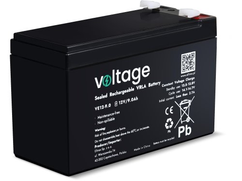Akumulator AGM Voltage 12V 9Ah VE12-9.0 (Żywotność 6-9 lat)