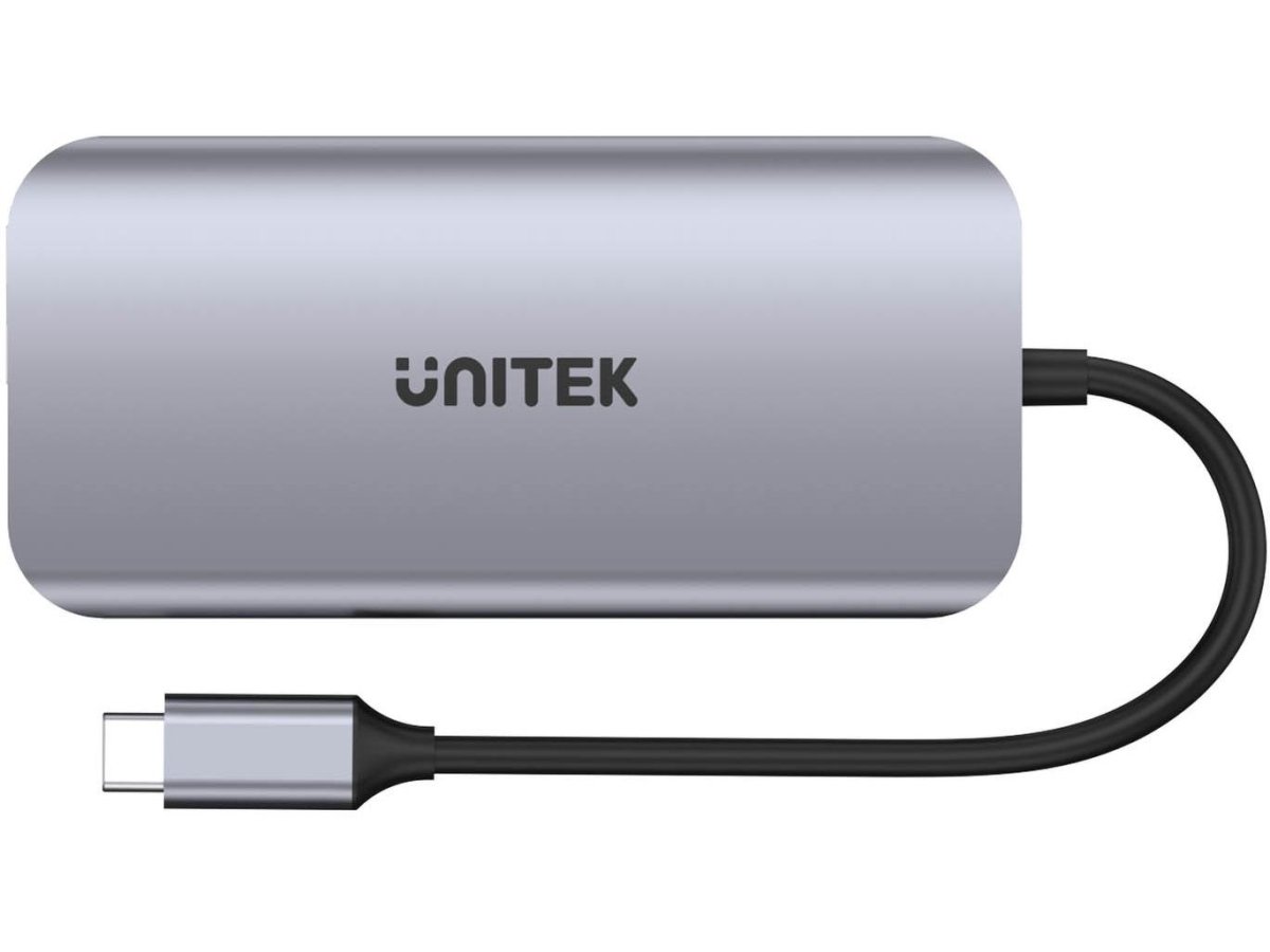 Unitek D1122A01 Aktywny hub USB-C 5Gbps, 2x HDMI 4K, czytnik kart, RJ-45, PD 100W