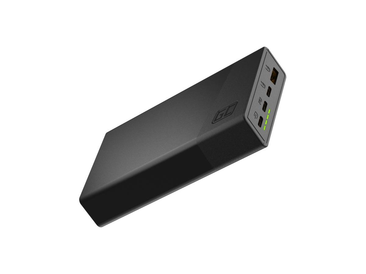 POWERBANK Green Cell PowerPlay20S 20000mAh PD 22,5W QC 3.0 3x USB-C CZARNY