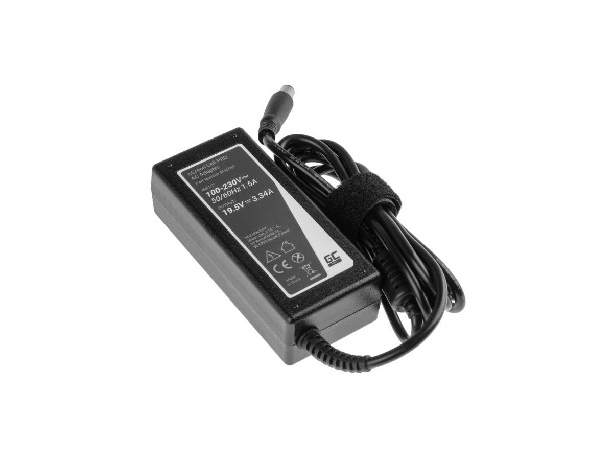 ZASILACZ ŁADOWARKA DO LAPTOPA DELL Green Cell PRO AD07AP 19,5V 3,34A 65W 7,4mm/5,0mm