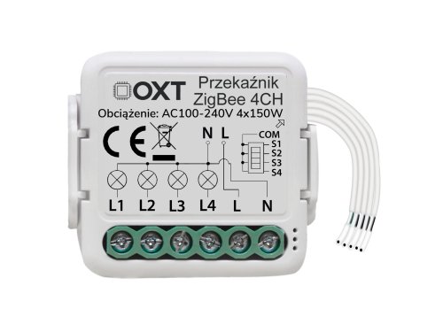 Moduł OXT mini przekaźnik 4 obwody ZigBee TUYA