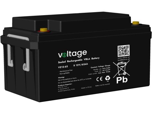 Akumulator AGM Voltage 12V 65Ah VE12-65 (Żywotność 6-9 lat)