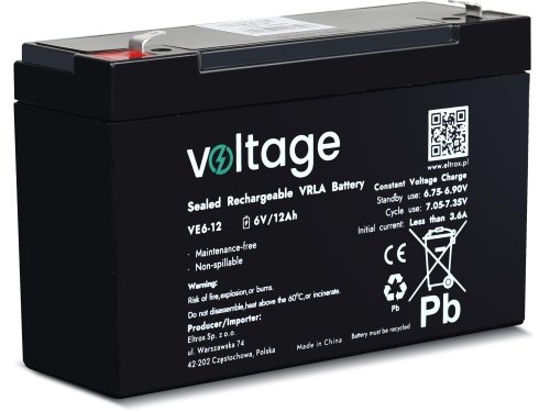 Akumulator AGM Voltage 6V 12Ah VE6-12 (Żywotność 6-9 lat)