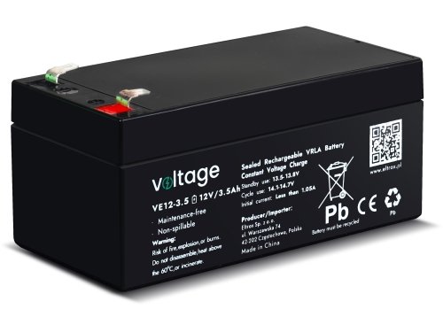Akumulator AGM Voltage 12V 3,5Ah VE12-3.5 (Żywotność 6-9 lat)