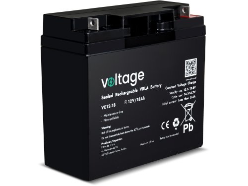 Akumulator AGM Voltage 12V 18Ah VE12-18 (Żywotność 6-9 lat)