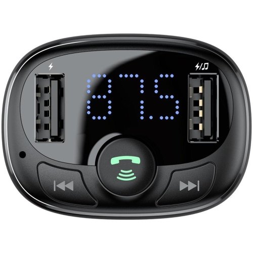 TRANSMITER FM ŁADOWARKA SAMOCHODOWA Baseus Enjoy S-09A 3.4A 2x USB-A microSD BT 4.2
