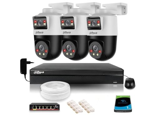 Zestaw monitoringu IP Dahua 3 kamery obrotowe 2MP+2MP z dyskiem 1TB