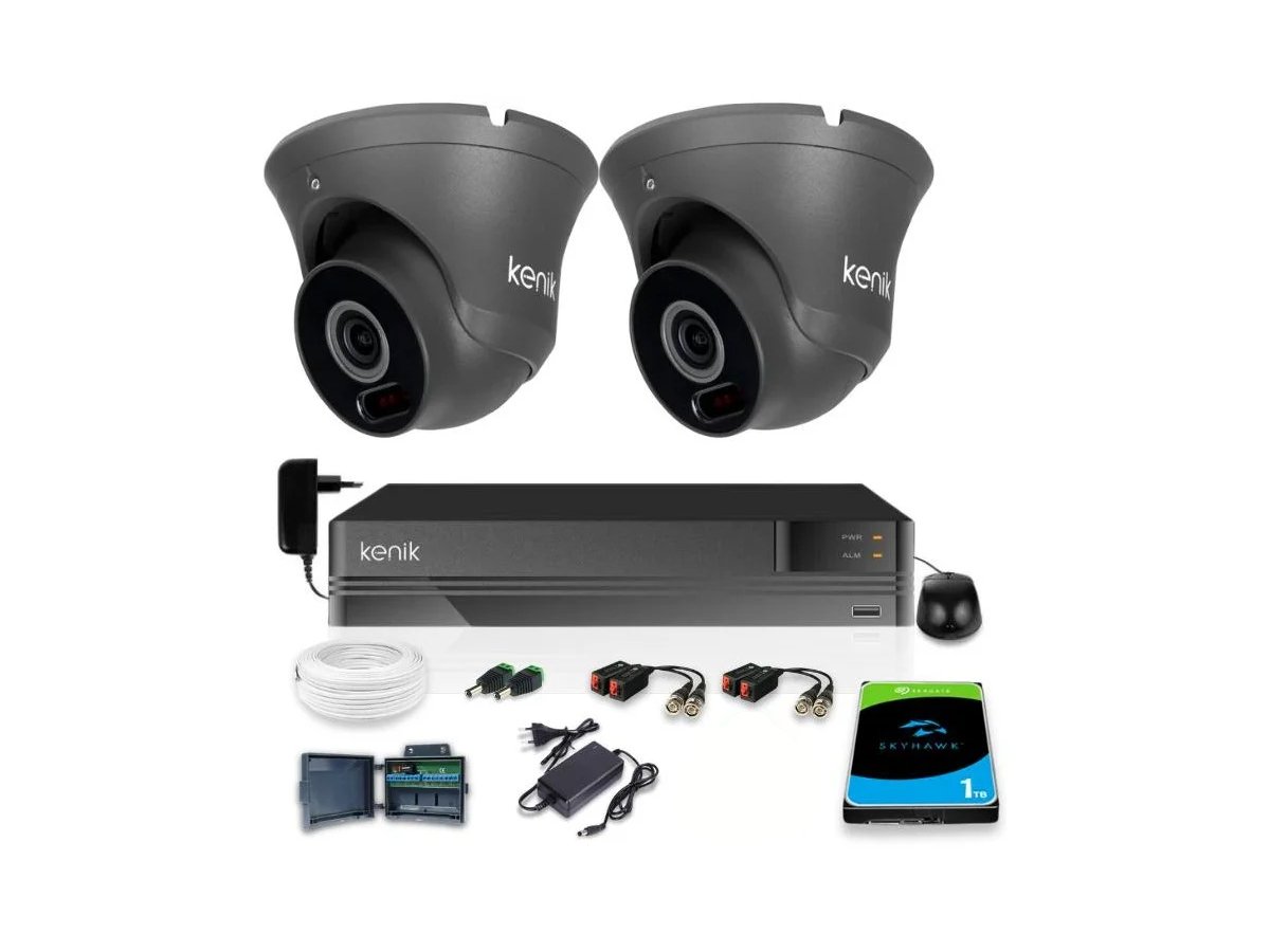 Zestaw monitoringu Kenik 2 Kamery 2MPx Rejestrator 5w1 1TB