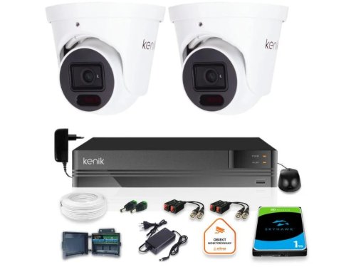Zestaw monitoringu Kenik 2 Kamery 5MPx Rejestrator 5w1 1TB