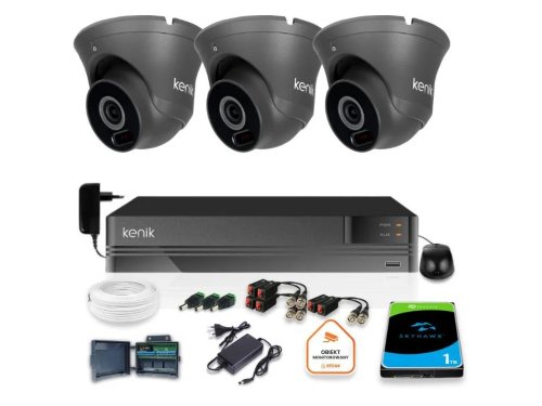 Zestaw monitoringu Kenik 3 Kamery 2MPx Rejestrator 5w1 1TB