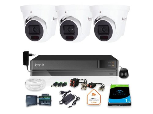 Zestaw monitoringu Kenik 3 Kamery 5MPx Rejestrator 5w1 1TB