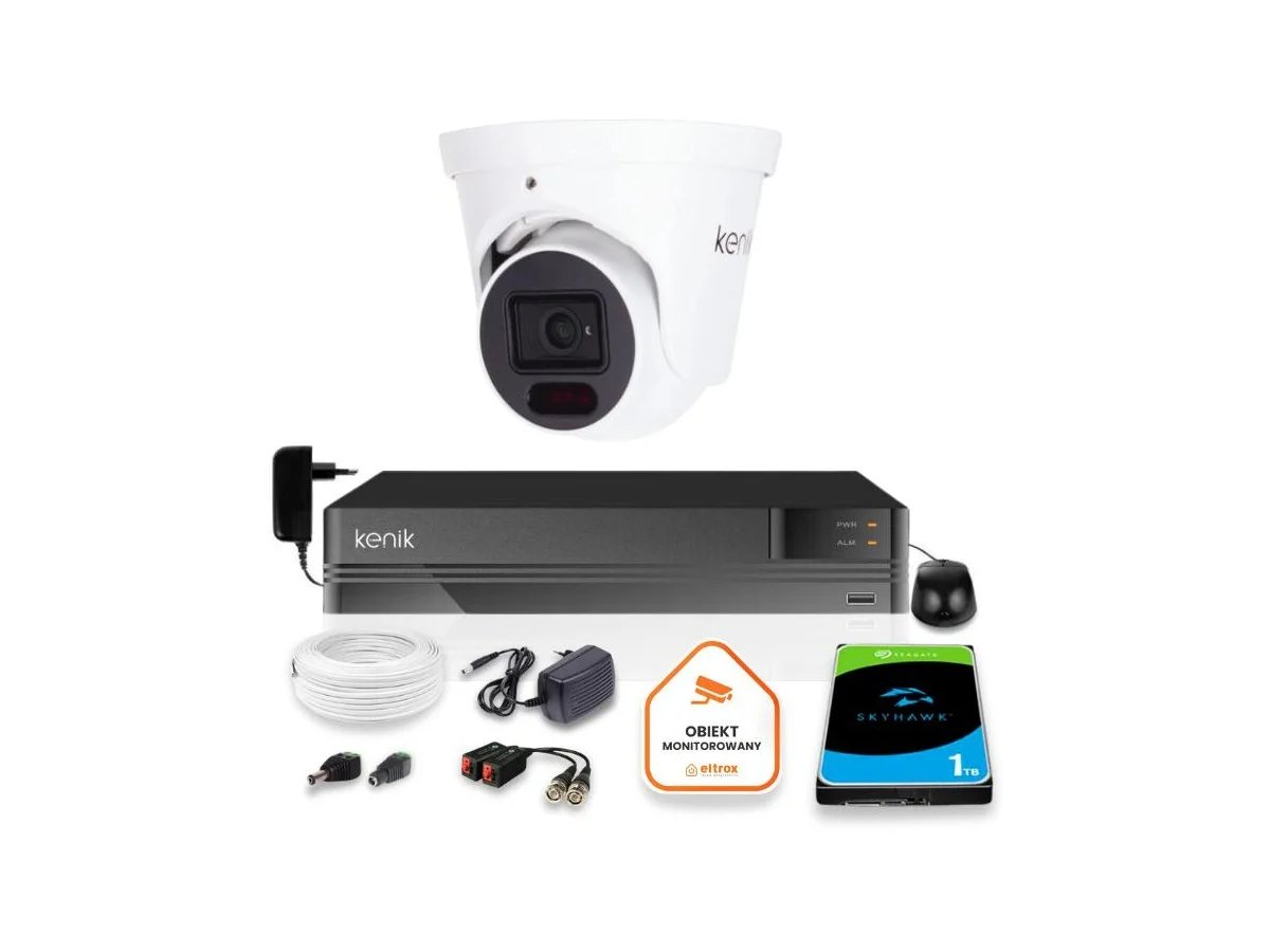 Zestaw monitoringu Kenik 1 Kamera 5MPx Rejestrator 5w1 1TB