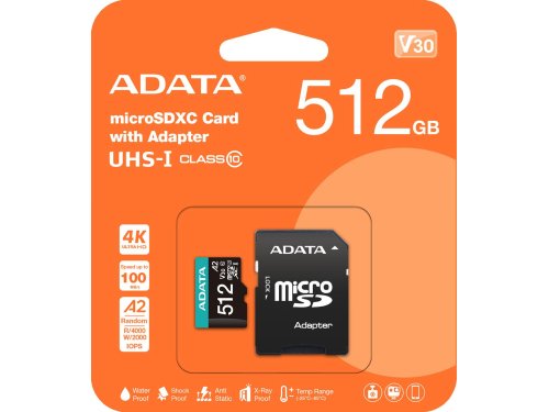 e418b9be45412aeab7754ea2cc9d34b6_original Adata Karta pamięci microSD Premier Pro 512 GB UHS1 U3 V30 A2 + adapter (61752)